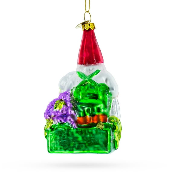 Chic Cat with Pendant Glass Christmas Ornament