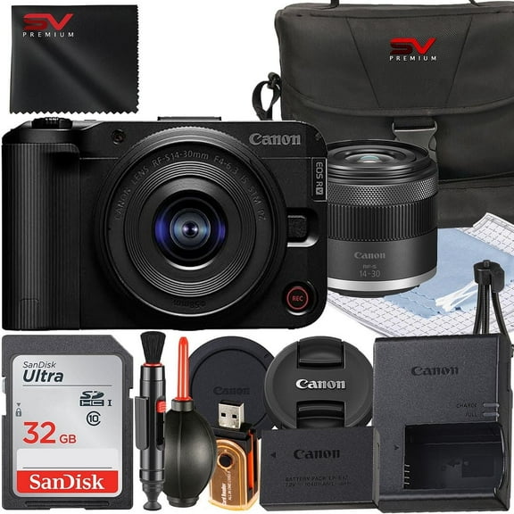 Canon EOS R50 V Mirrorless Camera with 14-30mm Lens   SanDisk 32GB Memory Card   SV Premium Accessory Bundle (International Version)