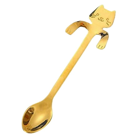 

Sukalun Cat Spoon Coffee Teaspoon | Mini Cat Coffee Spoon with Colored Metal Plating | Cute Mini Cat Spoon Stainless Steel Kitchen Gadget Adorable Mini Cat Design Dessert Scoop Rainbow Tableware