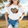 thumbnail image 2 of FINALGANG Boys Girls Kids Short Sleeve TShirts Leopard Heart Football Graphic Print Crewneck Relaxed Fit Casual Tees For Summer Daily Wear White 8-9 Years, 2 of 4