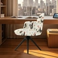 thumbnail image 3 of Xoenoiee Rooster Chicken Flower Print Stretch Back Dining Chair Covers with Armrest Accent Chair Cover Slipcover with Arm, Washable Upholstered Arm Dining Chair Protector for Dining Living Room, 3 of 7