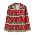 thumbnail image 6 of Women's Christmas Pajama Set Two Piece Button Tops & Wide-Leg Pants Xmas Santa Pajamas Casual Pjs Fashion Loungewear Holiday Sleepwear Funny Lounge Sets Comfy Outfit, 6 of 7
