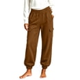 thumbnail image 4 of Xdegoge Cargo Joggers for Women High Waisted Athletic Casual Elastic Waist Cuffed Hem Trousers with Pockets Comfortable Lightweight Hiking Workout Lounge Wear, 4 of 5