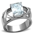 thumbnail image 1 of Bague pour Femmes en Acier Inoxydable Poli avec AAA Grade CZ en Transparent - Taille 10, 1 of 1