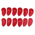thumbnail image 1 of ziyahi 12 Pièces Imperméable en Cuir PU Golf Couvre-Tête Ensemble de Tête Rouge, 1 of 9