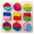 thumbnail image 2 of PVCS Kids Baby Wooden Geometry Building Blocks Puzzle Early Learning Educational Toy Gift for Kids, 2 of 3
