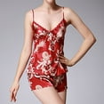 thumbnail image 3 of Gibobby Pijamas Mujer Verano Sexy Pijamas de seda de seda de hielo, camisón de verano para mujer, pantalones cortos con tirantes sexy, traje de dos piezas(Vino,G), 3 of 5