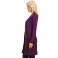 thumbnail image 3 of Moa Collection Women's Long Sleeve Casual Duster Classic Solid Long Body Cardigan, 3 of 5