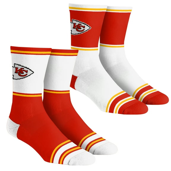 Unisex Rock Em Socks Kansas City Chiefs 2-Pack Color Block Crew Socks Set