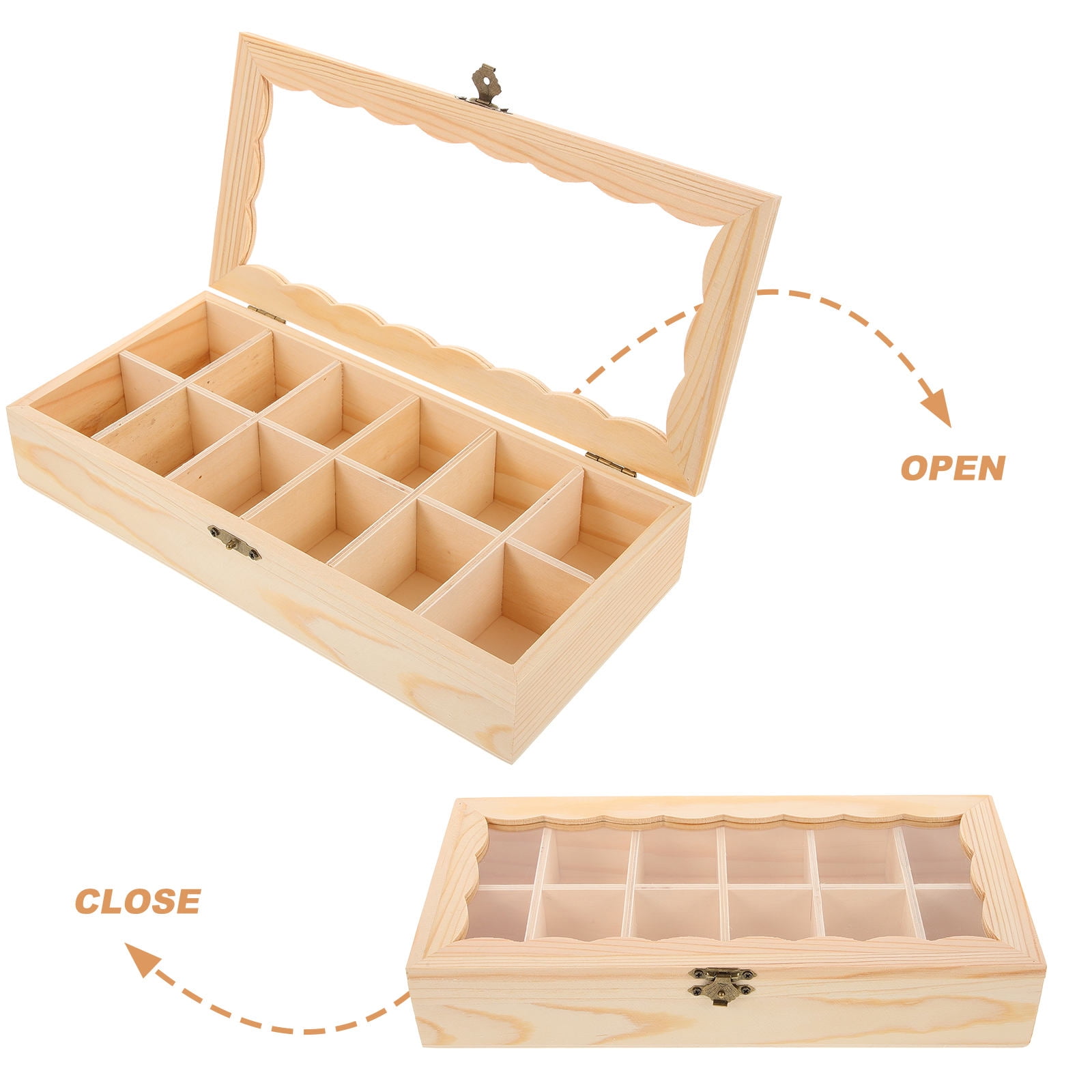 FESTFENDS 1Pack Craft Box in Transparent for Home Decor and Diy Projects