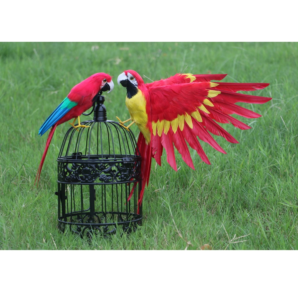 Parrot Garden Statue Birds Sculpture Outdoor Landscape Decor for Patio,Yard, Grassland, , 30cm