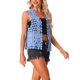 thumbnail image 4 of INSPIRAR CHIC Chaleco sin mangas de frente abierto para mujer, con calados de ganchillo, M Azul, 4 of 5