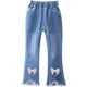 thumbnail image 3 of LNICEAR Niños Niñas Jeans Casual Color Sólido Volantes Bell-Bottoms Pantalones De Mezclilla Mediados De Cintura Acampanados Pantalones, 3 of 5