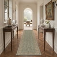 thumbnail image 2 of KUETH 2X10 Machine Washable Runner Rug, Low Pile Non-Slip Backing Carpet for Hallway, Kitchen and Bedroom, Pet-Friendly Vintage Floral Runner Rug, Green, 2 of 7