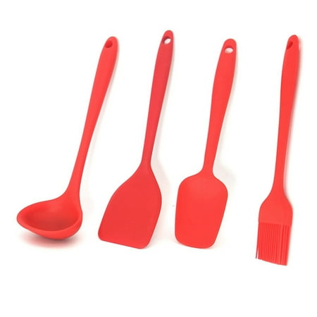

Vervmczn 4Pcs Red Silica Gel Children s Mini Shovel Silicone Spoon Brush Cooking Tools