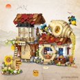 thumbnail image 2 of Blocks New Creative Mini Street View Bee Shop Building Block DIY Chinese Folding StreetView Pork Shop Puzzle Toys For Children Gift, 2 of 7