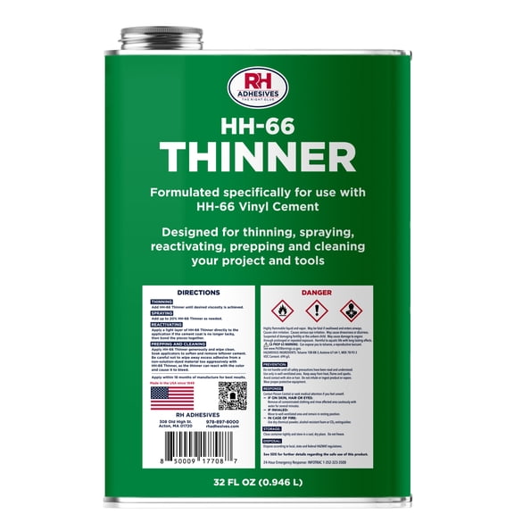 HH-66 Thinner, 32 oz. can - RH Adhesives