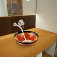 thumbnail image 3 of Vigo Auburn/Mocha Fusion Glass Vessel Sink and Olus Wall Mount Faucet Set, Brushed Nickel, 3 of 7