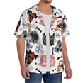 thumbnail image 4 of Honeii 's Hip Hop Dog for men's short-sleeved button-up collared shirt featuring a pocket, perfect for beach vacations, and travel adventures., 4 of 5