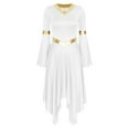 thumbnail image 3 of Alvivi Women's Praise Worship Dance Dress Lyrical Dance Costume Liturgical Dancewear White L, 3 of 7