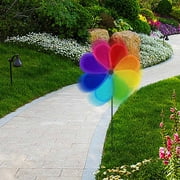 Garden Pinwheels, 4 Pack Reflective Windmill Decorations with Bird Scaring Design and Easy Assembly, Outdoor Yard Decor for Patio Garden Balcony Flower Bed Vegetable Garden