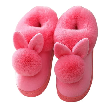 

Bunny Slippers Fluffy Pantoufles Slippers Cartoon Cute Rabbit Household Warm Fluffy Plush Slippers for Women