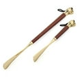 thumbnail image 5 of MEGICOT Long Handle Lion Head Shoe Horn, 22.8" /19.3" /12.6" Wooden Metal Shoe horn Shoe Helper, 5 of 7