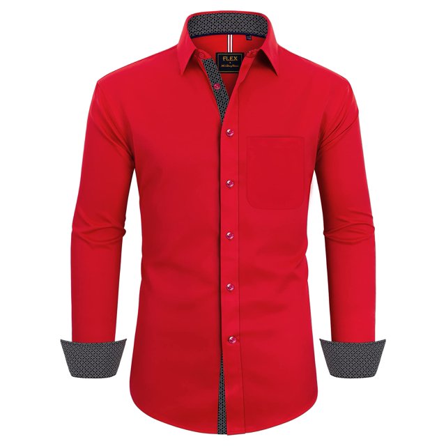 Vestido Shirt Alimens & Gentle para hombre, manga larga, sin arrugas