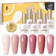thumbnail image 1 of BORN PRETTY 6 Bottles 10ml Jelly Transparent Nail Gel Pink Nude Color Soak Off Gel Nail Polish for Manicure Gong Bohan LED, 1 of 2