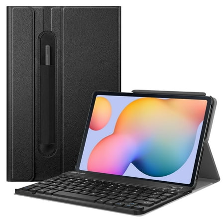 Fintie Keyboard Case for Samsung Galaxy Tab S6 Lite 10.4(2020/2022) Model SM-P610/P613/P615/P619, Slim Stand Cover with Secure S Pen Holder Detachable Wireless Bluetooth Keyboard, Black