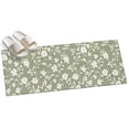 thumbnail image 2 of Hallway Runner Rug 2'x6', White Spring Floral Kitchen Runner Rugs Non-Slip Carpet Mats, Summer Flowers Sage Green Pastoral Bedside Rugs Runners Washable Floor Carpet for Bathroom Laundry Room, 2 of 8