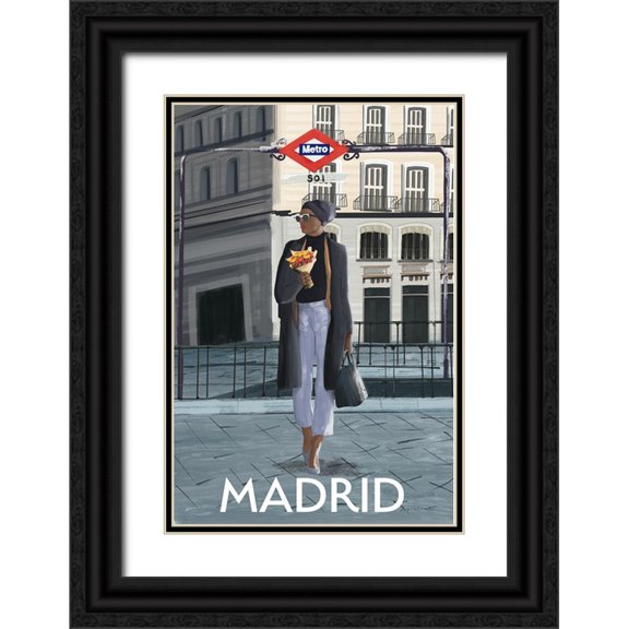 Escalante, Omar 11x14 Black Ornate Wood Framed with Double Matting Museum Art Print Titled - Girl in Madrid