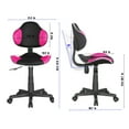 thumbnail image 2 of JJS Home Office Low Back Computer Executive Chair, Ergonomic Mesh Chair with Extra Large Base and Pads, Black/Pink, 2 of 6