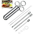thumbnail image 1 of Meat Injector Syringe, Stainless Steel Marinade Flavour Seasoning Injector Kit Food Syringe, 1 of 4