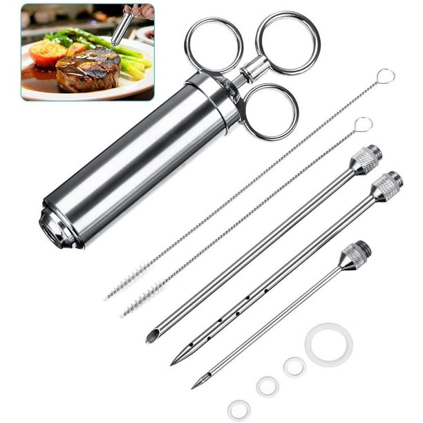 Meat Injector Syringe, Stainless Steel Marinade Flavour Seasoning