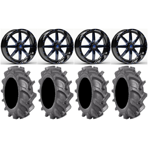 Fuel Maverick Blue 22" Wheels 37" BKT AT 171 Tires Can-Am Maverick X3 / Honda Pioneer 1000 / Talon