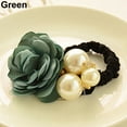 thumbnail image 2 of Anvazise Lady Girl Chic Sweet Rose Flower Faux Pearls Hairband Ponytail Holder Hair Band Green, 2 of 13
