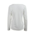 thumbnail image 4 of Women Long Sleeve Casual Shirts V Neck Letter Print Zipper Blouse Tops, 4 of 7