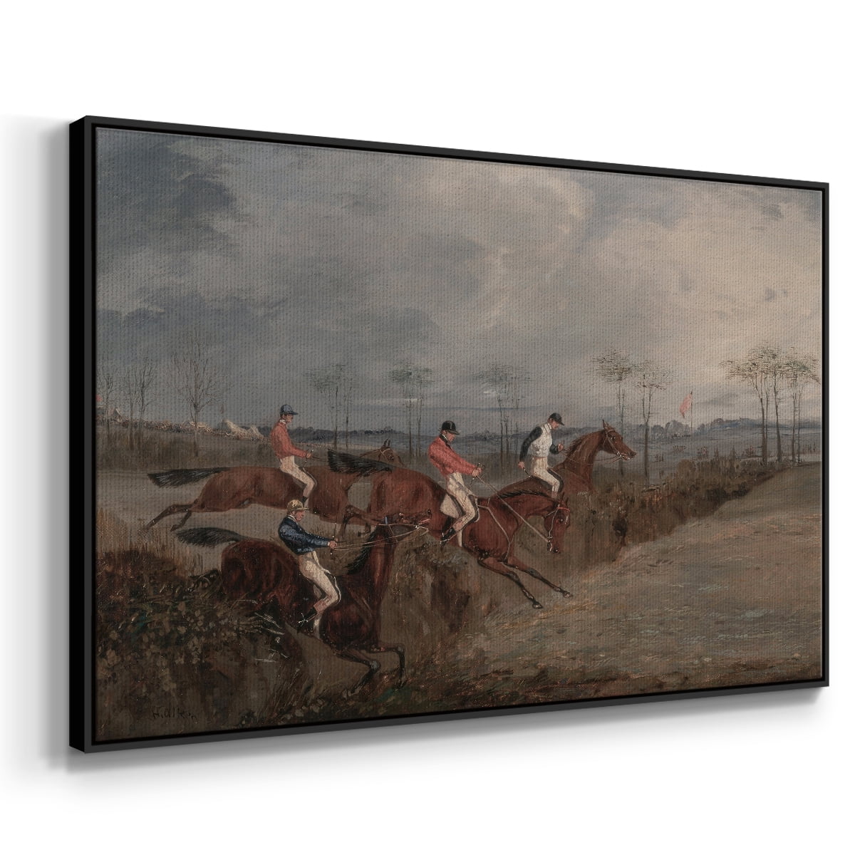 Vintage Animal Print-XXXI By Wexford Home Framed in Black Wood Gallery Wrapped Canvas 17 in. x 25 in.