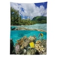 thumbnail image 3 of Ambesonne Island Tablecloth Rectangular Table Cover, French Polynesia Lagoon, 52"x70", Multicolor, 3 of 4