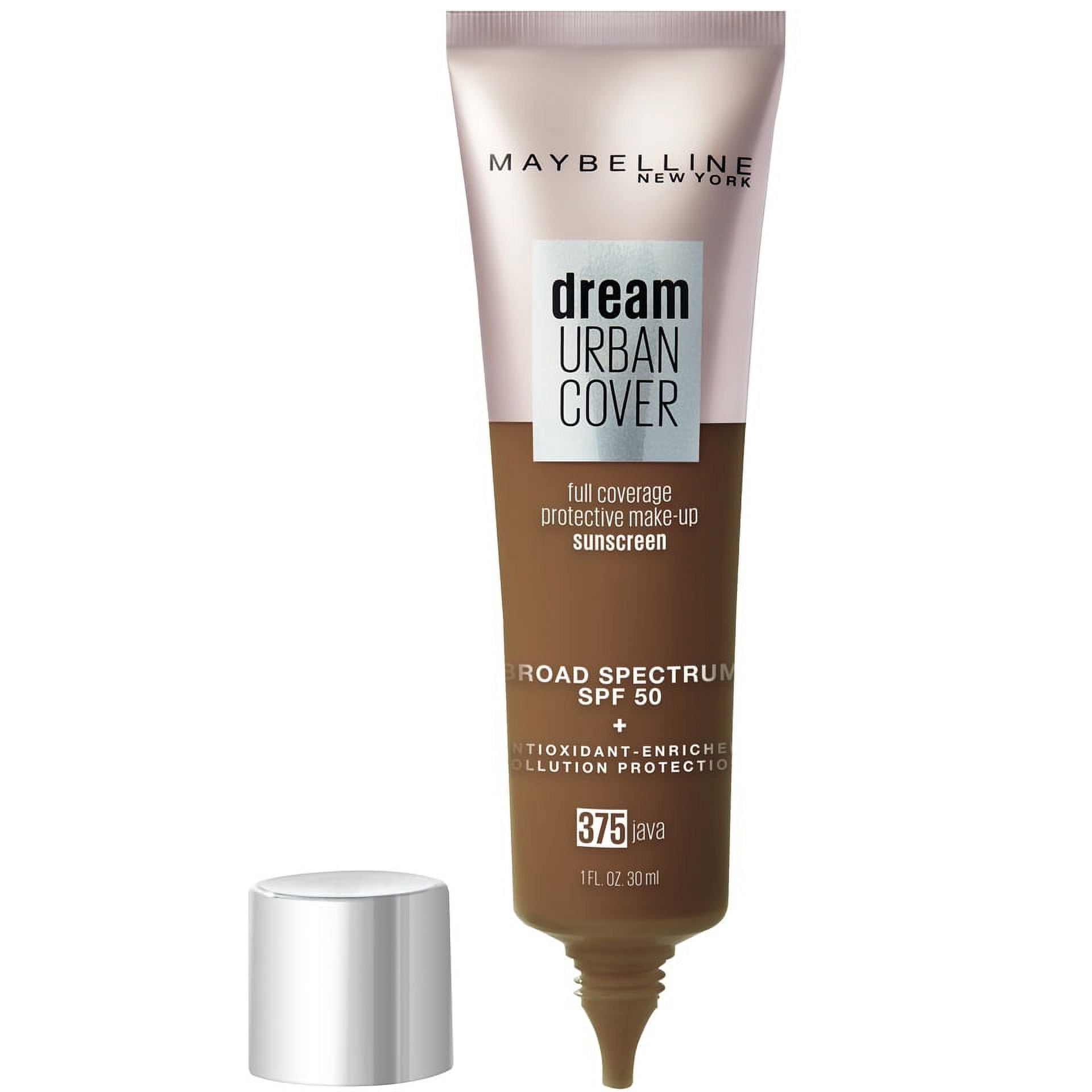 Maybelline Dream Urban Cover Liquid Foundation Makeup, SPF 50, Java, 1 fl oz