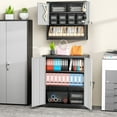 thumbnail image 2 of SUNCROWN Metal Storage Cabinet with Lock, 36" Metal Locking Cabinet with Doors and 2 Adjustable Shelves, Small Lockable Steel Cabinets for Office,Garage, Home, School (Black Grey), 2 of 7