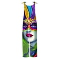 thumbnail image 3 of Jinhomg Women's Mardi Gras Outfit Fancy Mask Print Adjustable Strap Jumpsuit Lightweight Comfy Sleeveless Wide Leg Rompers Holiday Party Gift Seasonal Sale Multicolor XXXL, 3 of 5