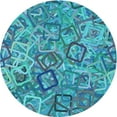 thumbnail image 1 of Ahgly Company Indoor Round Patterned Blue Eyes Blue Area Rugs, 3' Round, 1 of 1