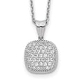 thumbnail image 3 of Sterling Silver Cubic Zirconia Square 16in with 2in extender Necklace, 3 of 5