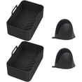 thumbnail image 1 of Jinsinto Silicone Pot for Double Air Fryer, 2PCS Reusable Air Fryer Liners, Silicone Air Fryer Basket, Accessory for Air Fryer, Oven, Microwave, Cake Mold, black, 1 of 5