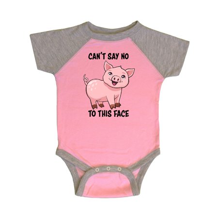 

Inktastic Cant Say No to this Face- cute pig Gift Baby Boy or Baby Girl Bodysuit