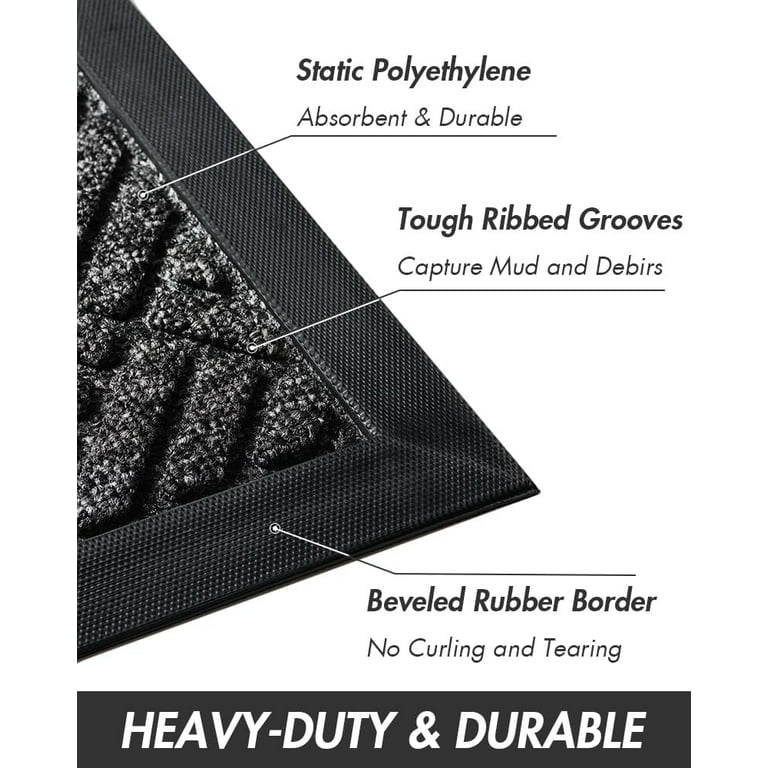 Sixhome 35 inchx59 inch Doormat Non Slip Outdoor Mat Durable Front Door Mats Heavy Duty Absorbent Rubber Welcome Mat Mud Resistant Easy Clean Indoor