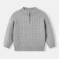 thumbnail image 5 of KAUOD Boys Ribbed Sweater Cropped Zipper Long Sleeve Knit Pullover Sweater Kids Plain Soft Warm High Collar Tops Clothes, 5 of 9