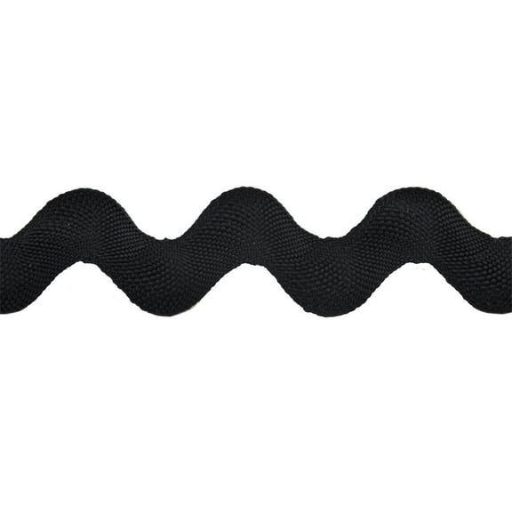 Belagio 1 1/4" Wide x 10 Yards, Large Ric Rac Trim, 1 Bolt, Black